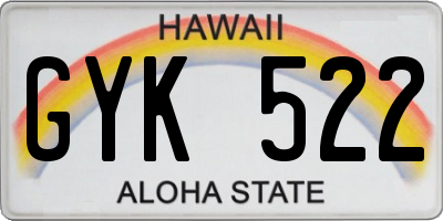 HI license plate GYK522