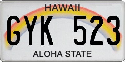 HI license plate GYK523