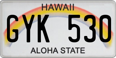 HI license plate GYK530