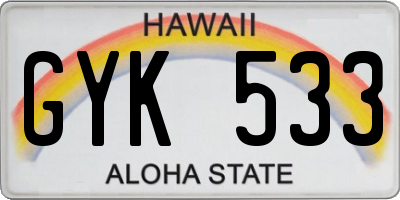 HI license plate GYK533