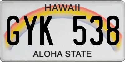 HI license plate GYK538