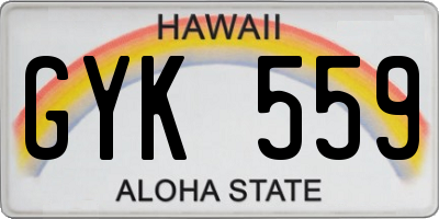 HI license plate GYK559