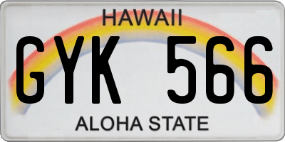 HI license plate GYK566