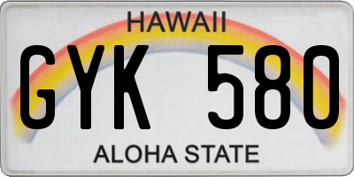 HI license plate GYK580