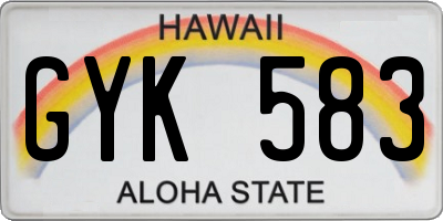 HI license plate GYK583
