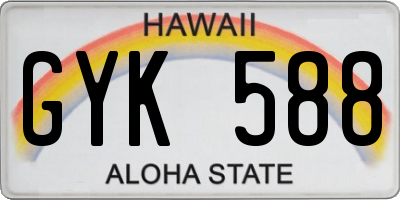 HI license plate GYK588