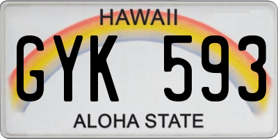 HI license plate GYK593