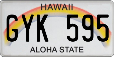 HI license plate GYK595