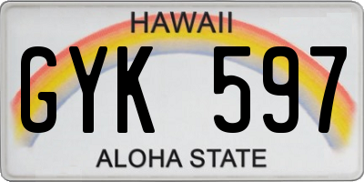 HI license plate GYK597
