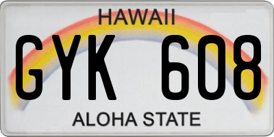 HI license plate GYK608