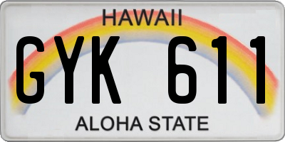 HI license plate GYK611