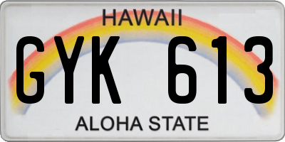 HI license plate GYK613