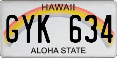 HI license plate GYK634