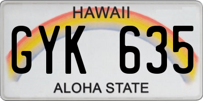 HI license plate GYK635
