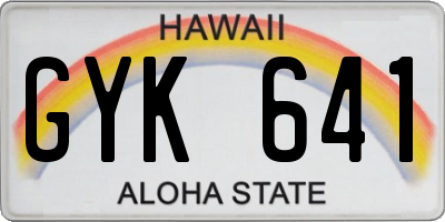 HI license plate GYK641