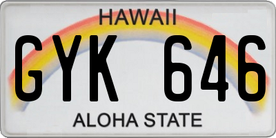 HI license plate GYK646