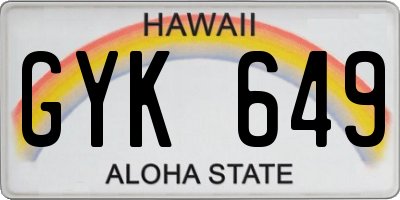 HI license plate GYK649