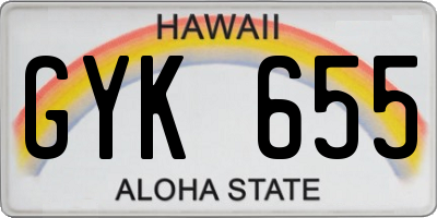 HI license plate GYK655