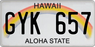 HI license plate GYK657