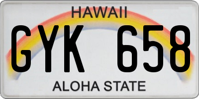 HI license plate GYK658