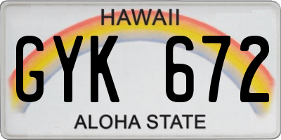 HI license plate GYK672