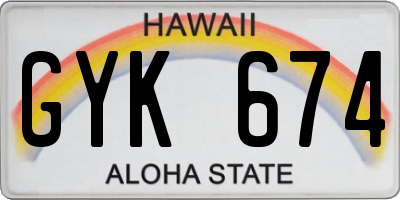 HI license plate GYK674