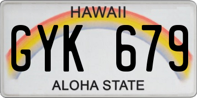 HI license plate GYK679