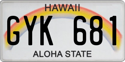 HI license plate GYK681