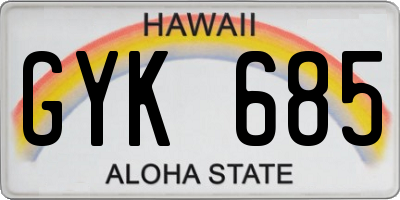 HI license plate GYK685