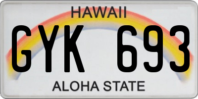 HI license plate GYK693