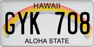 HI license plate GYK708