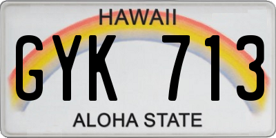 HI license plate GYK713
