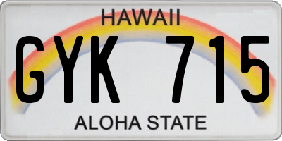 HI license plate GYK715