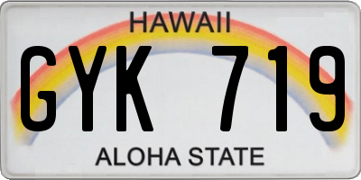 HI license plate GYK719