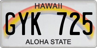 HI license plate GYK725