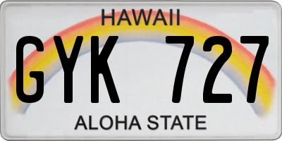 HI license plate GYK727