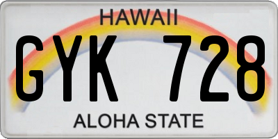HI license plate GYK728