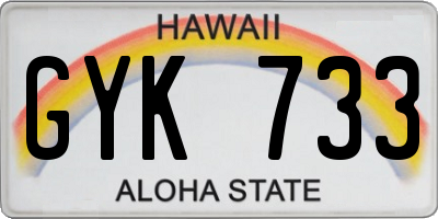 HI license plate GYK733