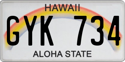 HI license plate GYK734