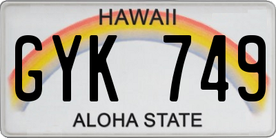 HI license plate GYK749