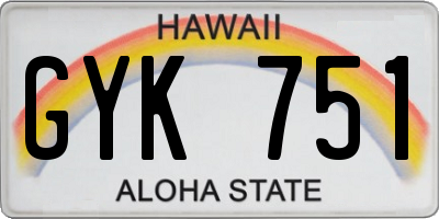 HI license plate GYK751