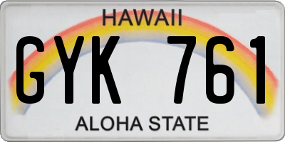 HI license plate GYK761