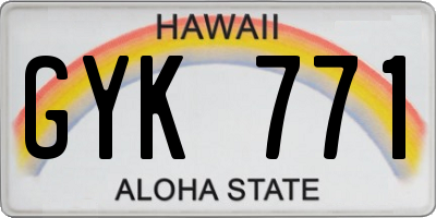 HI license plate GYK771
