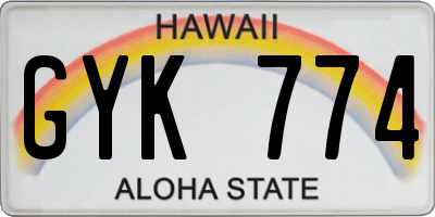 HI license plate GYK774