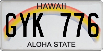 HI license plate GYK776