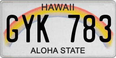 HI license plate GYK783
