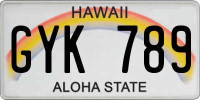 HI license plate GYK789