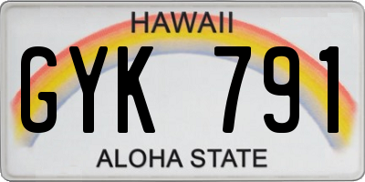 HI license plate GYK791