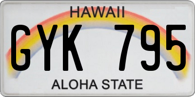 HI license plate GYK795