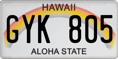 HI license plate GYK805